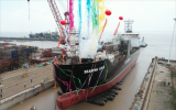 中集太平洋海工建造！7600立方米LNG加注船S1062順利下水